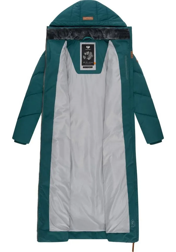 ragwear ragwear Wintermantel Rebelka Extralong wasserdichter Winterparka mit abnehmbarer Kapuze, Grün, – Produktbild 4 von 4