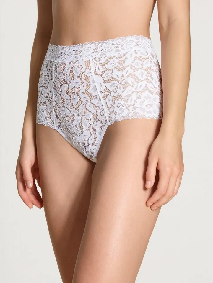 CALIDA CALIDA High-Waist-Slip Natural Comfort Lace weiche, verspielte Spitze, elastisch, extrabreiter Bund, bequem, Weiß, – Produktbild 1 von 5