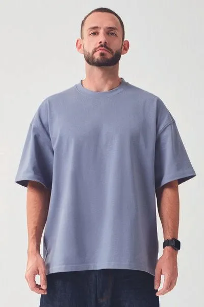 COREBASE COREBASE Oversized TShirt - Heavyweight - 300 g/m², Blue granite (blau), – Produktbild 2 von 8