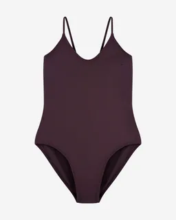 MATONA MATONA Damen vegan Badeanzug V-Ausschnitt Aubergine – Produktbild 1 von 1