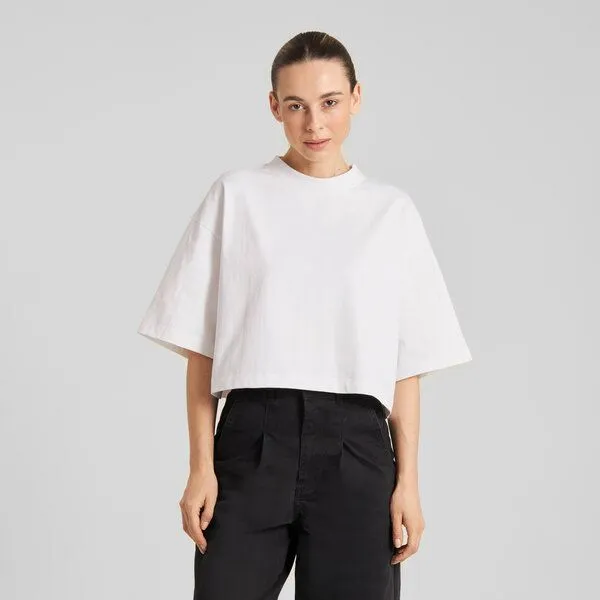 Dedicated DEDICATED Damen T-Shirt - Ljusdal Cropped Boxy Tee, White, – Produktbild 1 von 2