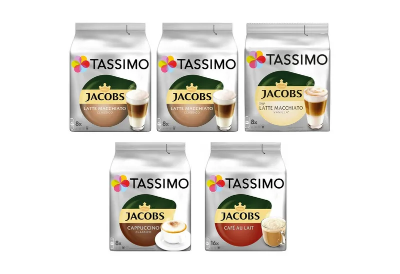 Tassimo Tassimo Kaffee Kapseln Jacobs Lovers Sorten Kaffeekapseln - 48 Getränke insgesamt, 1240 g, (Packung, 5er Pack) – Produktbild 1 von 3