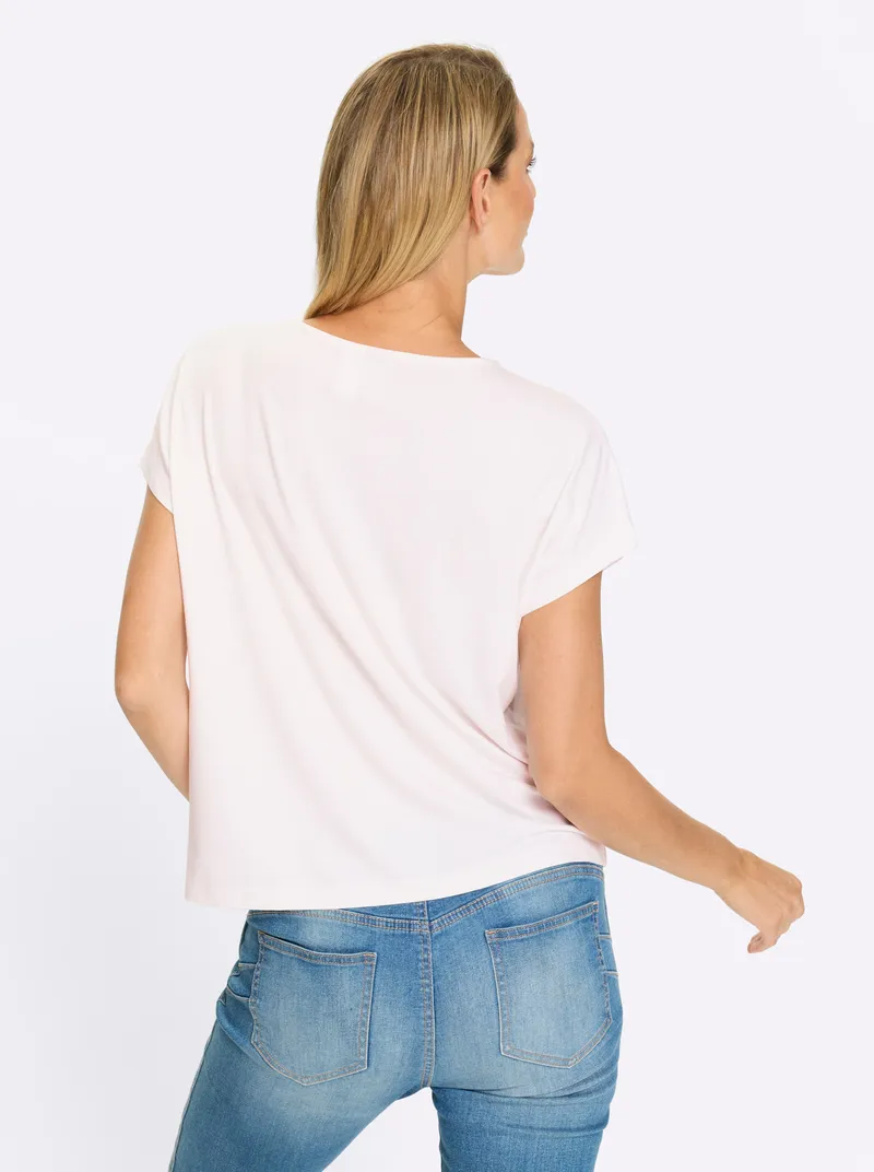 heine Kurzarmshirt weiß-rauchblau, Weiß-rauchblau, – Produktbild 2 von 2