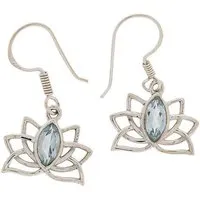 Crystal and Sage Lotus Ohrringe mit Topaz 925 Sterling Silber von Crystal and Sage – Produktbild 1 von 1