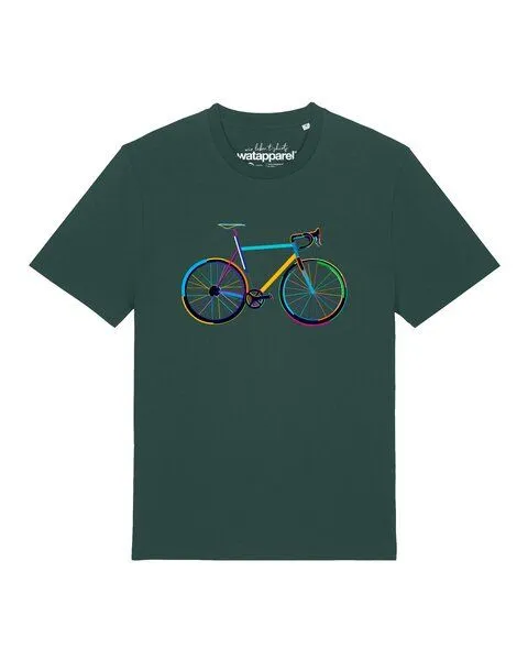 watapparel watapparel T-Shirt Unisex Fahrrad by night, Glazed green, – Produktbild 1 von 2