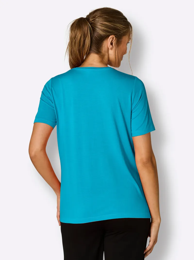 feel good Shirt türkis, Türkis, – Produktbild 2 von 2