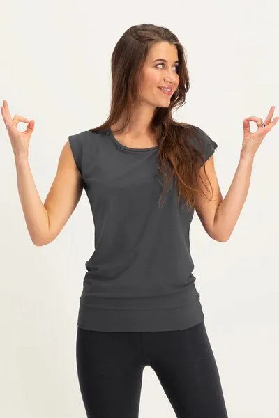 Urban Goddess Urban Goddess Lockeres Asana-Yoga-Shirt, Ash (dunkelgrau), – Produktbild 1 von 4