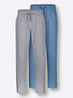 wäschepur men Hose lang grau-meliert + mittelblau – Produktbild 1 von 1