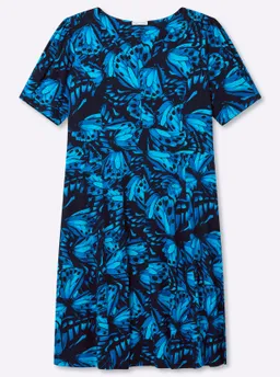 sheego by Joe Browns Jerseykleid tiefblau-royalblau-gemustert – Produktbild 1 von 1