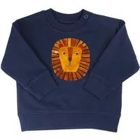 MelaDi Meladi Kinder Baby - Sweater aus Biobaumwolle - Löwe auf Navy Blue – Produktbild 1 von 1