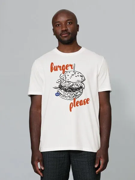 watapparel watapparel T-Shirt Unisex Burger please, Off white, – Produktbild 1 von 4
