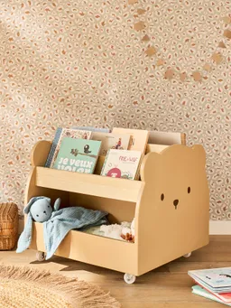 Vertbaudet Kinder Bücherregal mit Rollen BÄR mokka – Produktbild 1 von 1