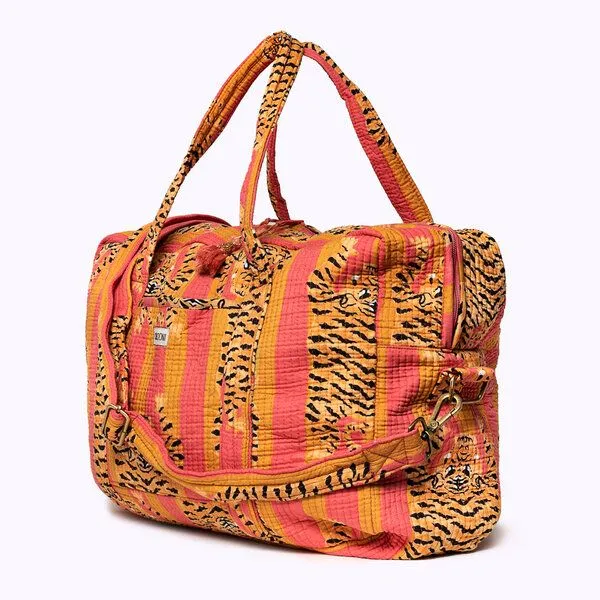 KIKOONI KIKOONI handgefertigte große Reisetasche TRAVELER BAG, Poppy tiger sunset, – Produktbild 1 von 4