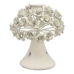 Mitienda Shop Mitienda Shop Kerzenständer rustikal mit Blumen, weiß – Produktbild 1 von 1