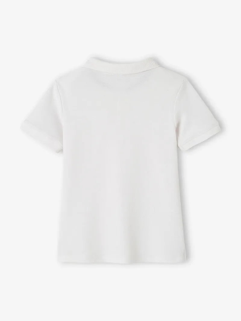 Vertbaudet Jungen Poloshirt mit Hai-Stickerei, Weiß, – Produktbild 3 von 4