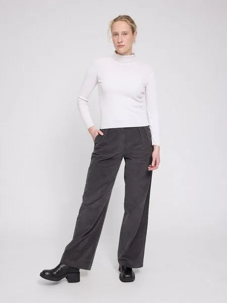 Mazine Mazine Damen "Pleated" Cordhose aus 99% Bio-Baumwolle und 1% Elasthan, Anthrazit, – Produktbild 3 von 4