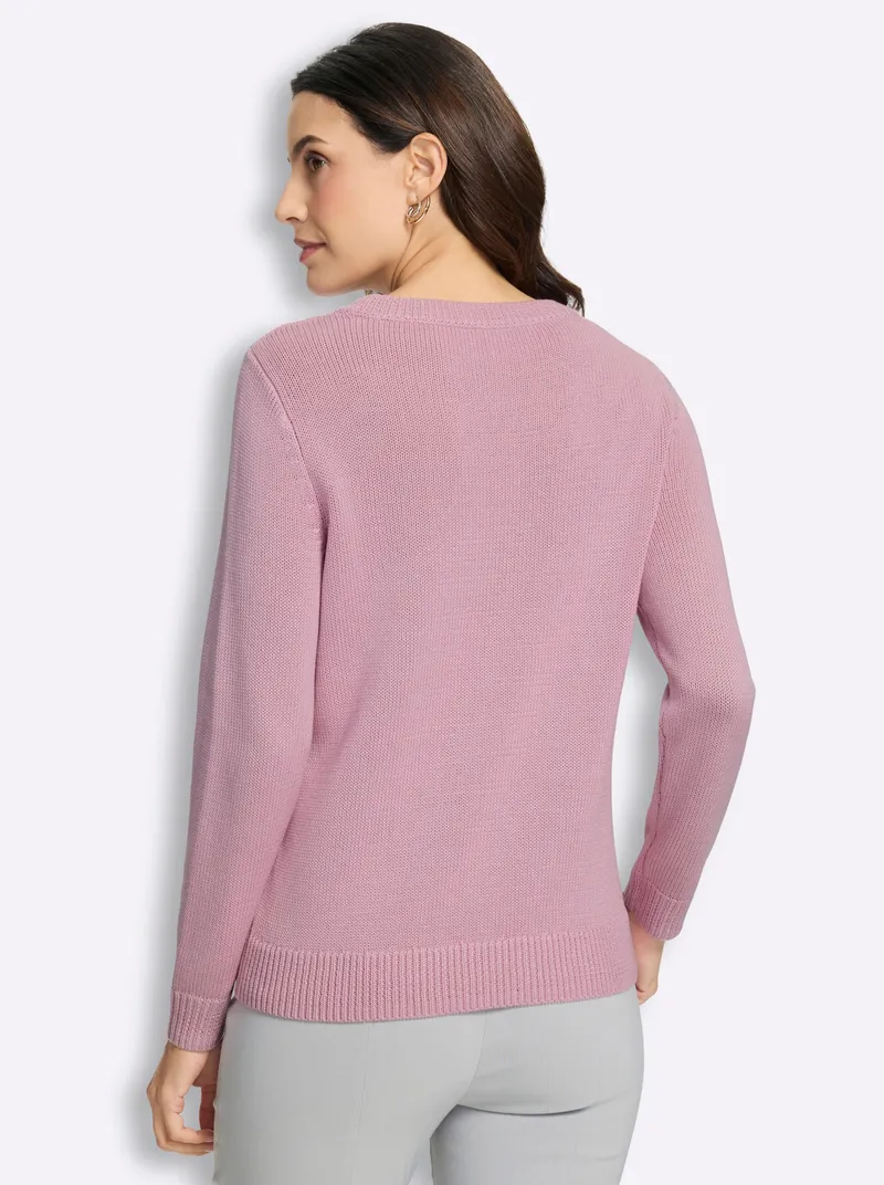 Witt Rundhalspullover rosé, Rosé, – Produktbild 2 von 2