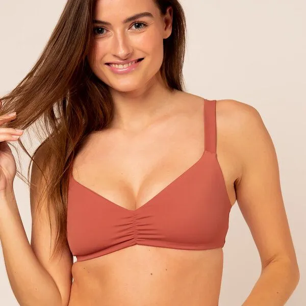 Woodlike Ocean Woodlike Ocean Ruffle Bikini Top - Uni, Braun (mocca), – Produktbild 1 von 4