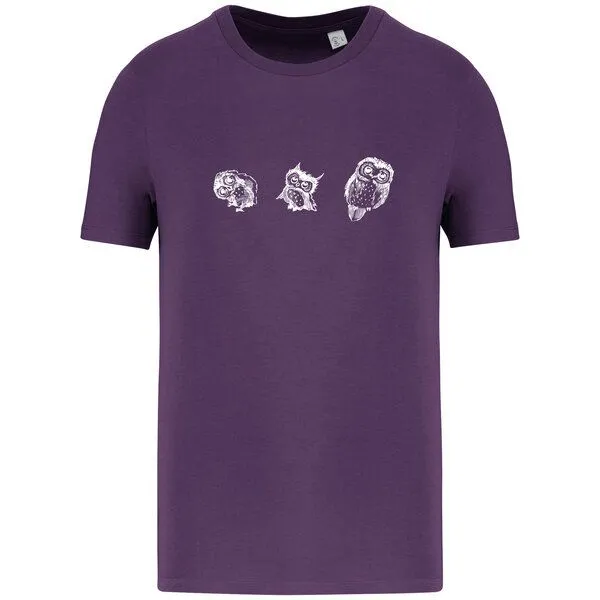 Greenspired Greenspired Basic Bio T-Shirt Three Owls 155g/m² XXS - 4 XL", Plum, – Produktbild 1 von 1