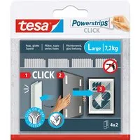Tesa tesa Selbstklebendes Klettband "Powerstrips CLICK" large, bis 7,2 kg, 4er-Pack – Produktbild 1 von 1