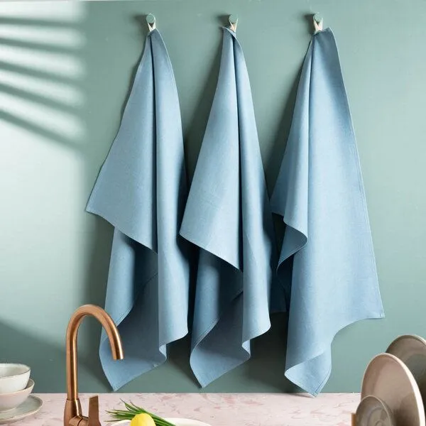 nahtur-design nahtur-design Leinen-Geschirrtücher im 3er Set , 100% Leinen, Hellblau (blau), – Produktbild 1 von 5