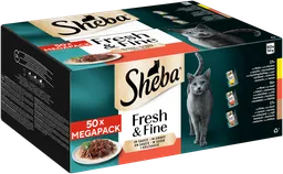 Sheba Sheba Portionsbeutel Multipack Fresh & Fine in Sauce mit Rind, mit Huhn, mit Ente 50x50g – Produktbild 1 von 1
