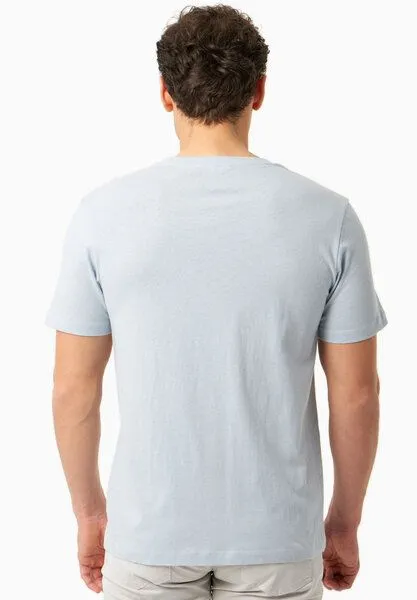 ORGANICATION ORGANICATION T-Shirt aus Bio-Baumwolle und Leinen, Niagara blue, – Produktbild 4 von 4