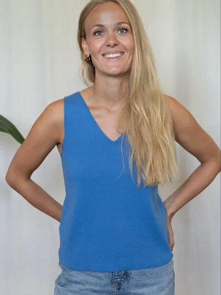 FUXBAU FUXBAU 4Seasons Frauen Stricktop, Blau, – Produktbild 3 von 4