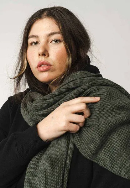 MELA MELA Rippstrick Schal Style NAGNA aus 100% Bio-Baumwolle, Green blend (grün), – Produktbild 2 von 3