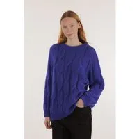 Les Racines Du Ciel Les Racines Du Ciel Mohair Zopfmuster-Pullover Modell: Iroise, Blue (blau), – Produktbild 1 von 1