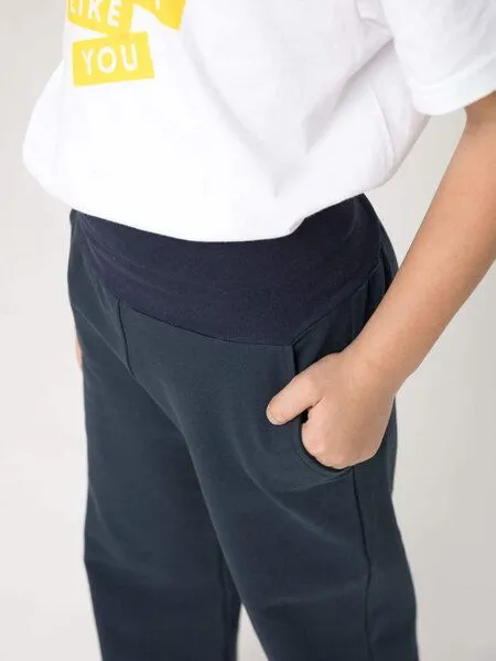 Babbily Babbily Weite Schlupfhose | wächst mit, drückt nicht | verstellbarer Komfortbund, Bio-GOTS, Blau - marine, – Produktbild 3 von 3