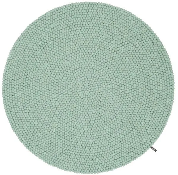 myfelt myfelt Filzkugelteppich rund, 100% Schurwolle, Fine (türkis), – Produktbild 1 von 4