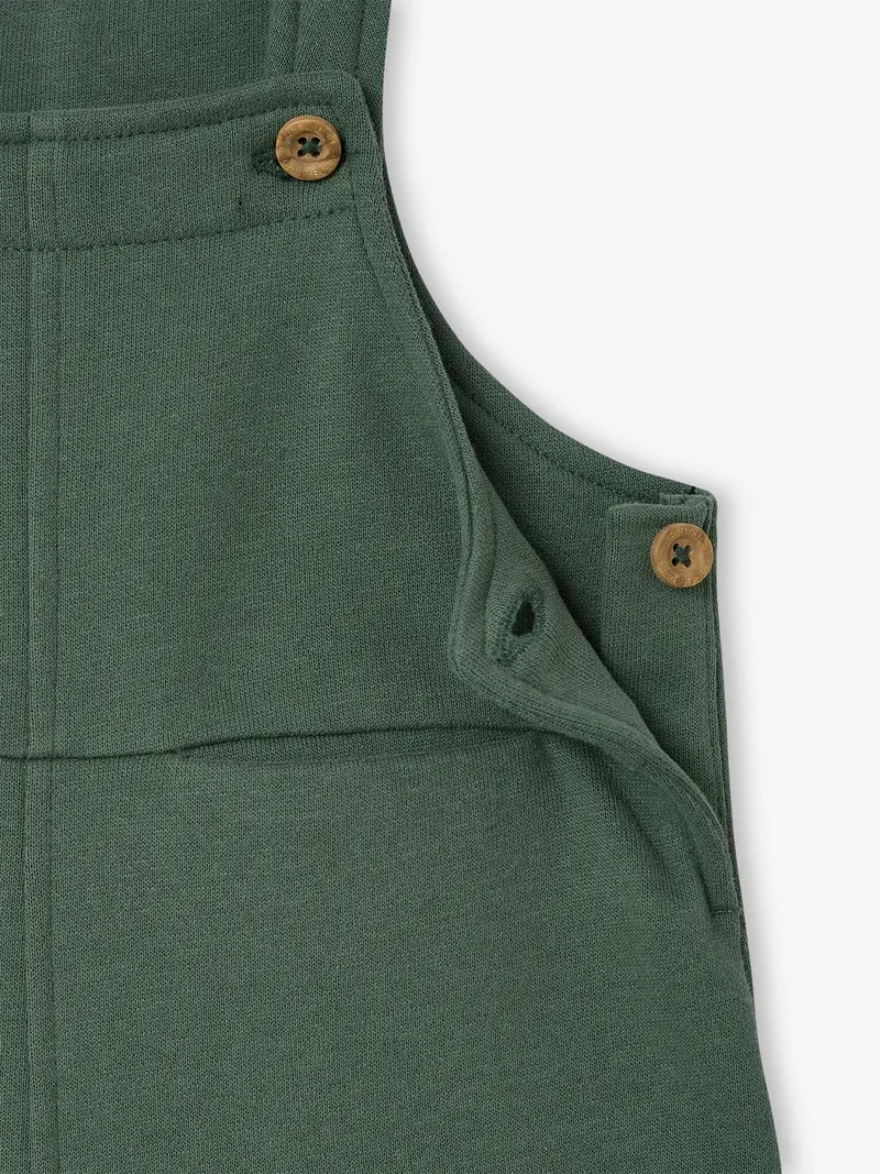 Vertbaudet Jungen Baby Latzhose aus Sweatware, Dunkelgrün, – Produktbild 3 von 3