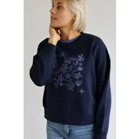 Kultgut Kultgut Artdesign - Biofair- Pulloversweater im Boxistyle / Flowers by Night – Produktbild 1 von 1