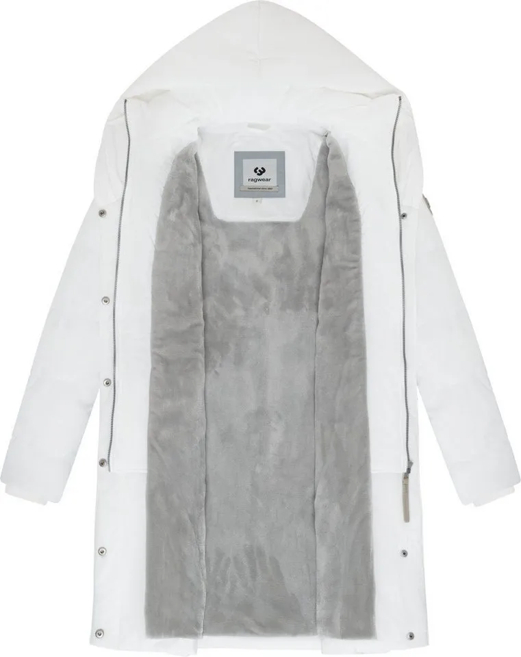 ragwear ragwear Steppmantel Natalka Soft YOUMODO Warmer Wintermantel mit hohem Kragen und Kapuze, Weiß, – Produktbild 1 von 4