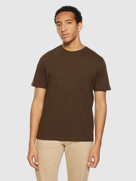 KnowledgeCotton Apparel KnowledgeCotton Apparel Herren Basic Tee "AGNAR" - GOTS/Vegan, Demitasse (dunkelbraun), – Produktbild 2 von 4