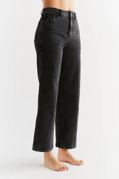 Evermind Evermind W's Wide Leg Jeans-WE1010, Carbon gray, – Produktbild 3 von 5