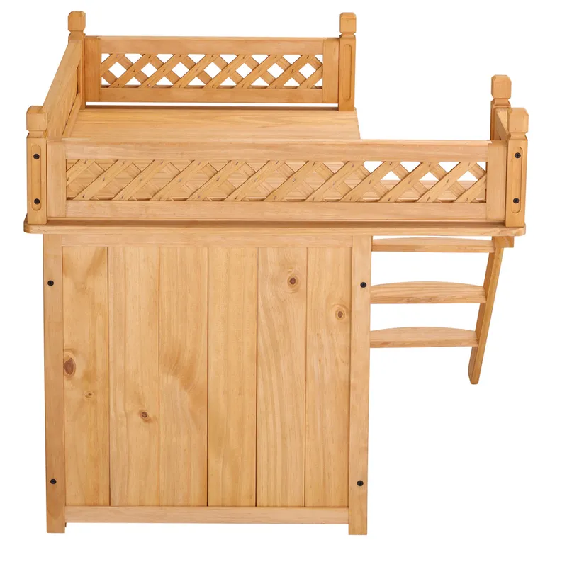 Cadoca® Katzenhaus Holz FSC®-zertifiziert 66x53x64cm, Braun, – Produktbild 2 von 2
