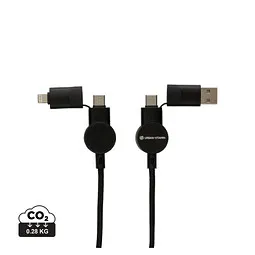 Urban Vitamin Oakland RCS rKunststoff 1,2m 6-in-1 Fast-Charging 45W Kabel, schwarz – Produktbild 1 von 1