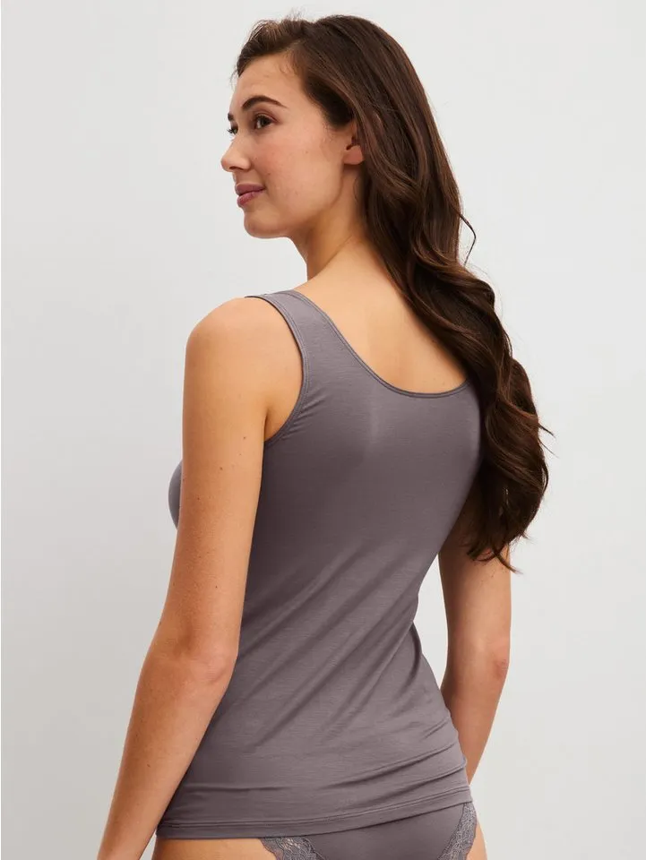 CALIDA CALIDA Unterhemd Natural Comfort Lace Damen (1-St) weiche Spitze und anschmiegsamer Komfort, Braun, – Produktbild 3 von 5