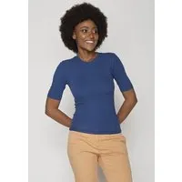 GreenBomb GREENBOMB Basic Lane - Sportliches Longsleeve aus LENZING TENCEL Mix / Fair & Vegan, Blau (ocean blue), – Produktbild 1 von 1