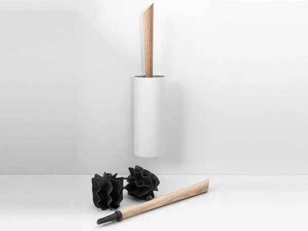werkvoll by Lena Peter werkvoll by Lena Peter Recycling Wandhalter Klobürste FIRE mit Eichegriff, Red, – Produktbild 3 von 4
