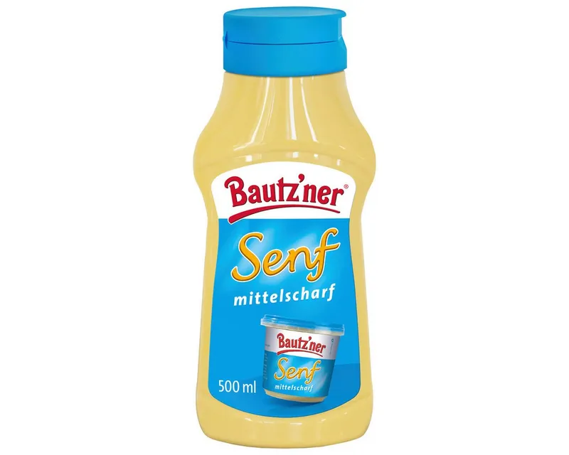 Bautz'ner Saucen, Bautzner Senf mittelscharf cremig wuerzig ideal fuer die Kueche 500ml – Produktbild 1 von 1