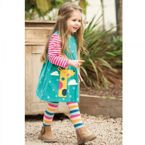 Frugi Frugi Cordkleid Lily Giraffe in petrol – Produktbild 2 von 3