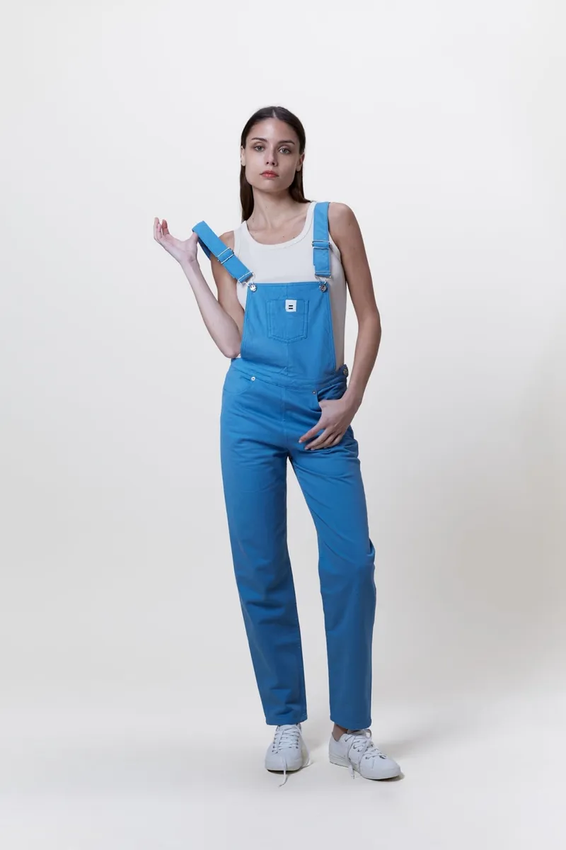 Côtelé Côtelé Damen vegan Latzhose Mom Aus Canvas Blau, Blau, – Produktbild 2 von 2