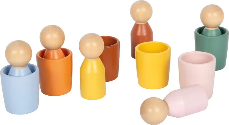 small foot small foot Steckspielzeug Sortierbecher Montessori mit Figuren, Bunt, – Produktbild 4 von 5