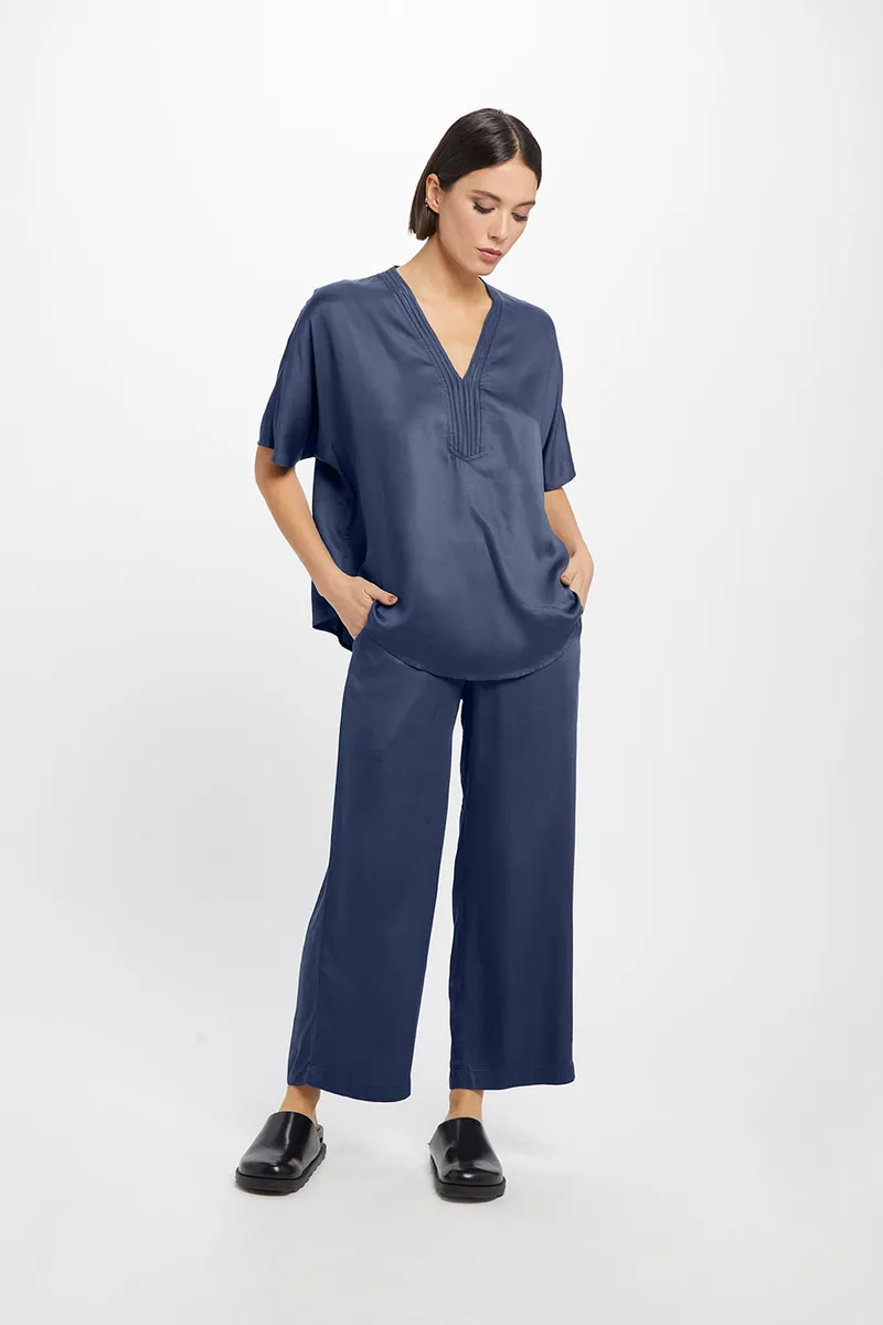 Neu Nomads Neu Nomads Damen vegan Hose Cropped Palazzo Carina Midnight, Extra dunkelblau, – Produktbild 1 von 2