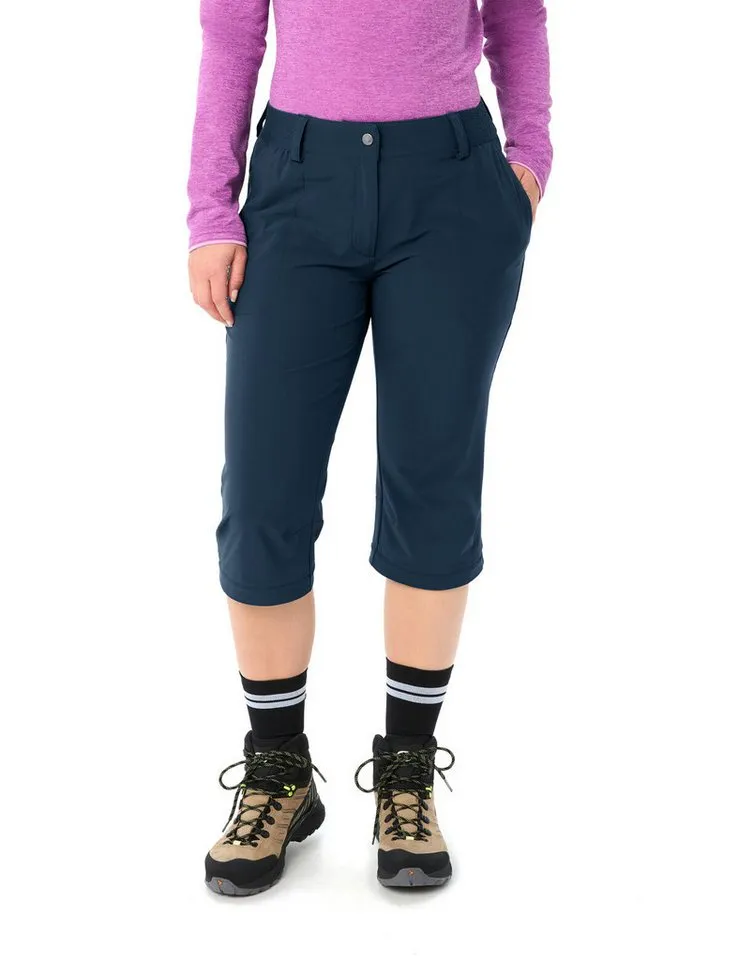 Vaude Vaude Zip-off-Hose WOMEN'S FARLEY STRETCH ZO CAPRI PANTS bequeme Passform, für sportliche Aktivitäten und Outdoor, Blau, – Produktbild 1 von 5