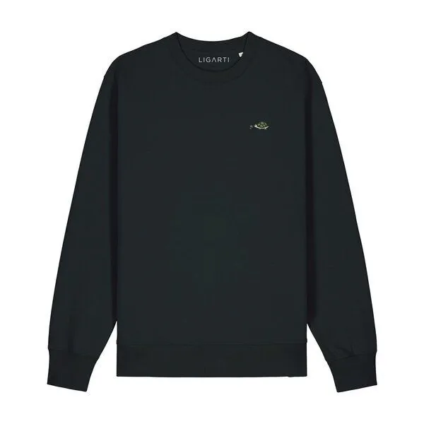 LIGARTI Bestickter Pullover – Lars die Schildkröte – LIGARTI Tiermanufaktur, Schwarz, – Produktbild 1 von 3
