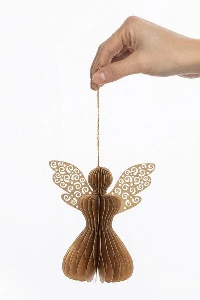 Tranquillo Papieranhänger GOLD ANGEL - braun – Produktbild 3 von 3